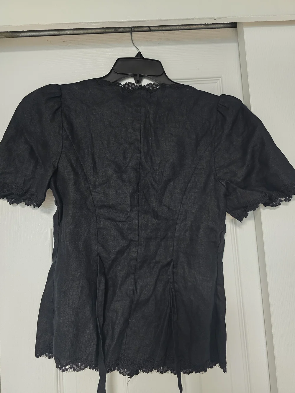 NWT Reformation Minette Lace Puff Sleeve Top Size 4
